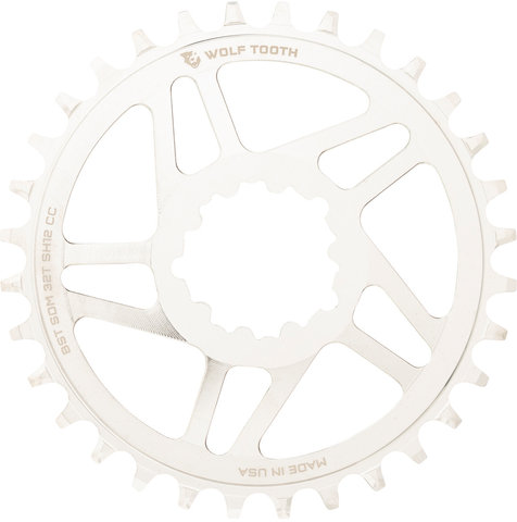 Wolf Tooth Components Direct Mount Cane Creek / SRAM Chainring for Shimano HG+ 12-speed - nickel/32 tooth