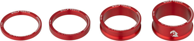 Wolf Tooth Components Set d'Entretoises pour Direction Precision Headset - red/1 1/8"