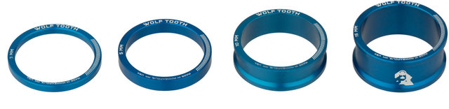 Wolf Tooth Components Kit de espaciadores de juego de dirección Precision Headset - blue/1 1/8"