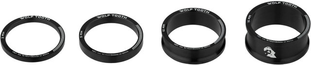 Wolf Tooth Components Set d'Entretoises pour Direction Precision Headset - black/1 1/8"