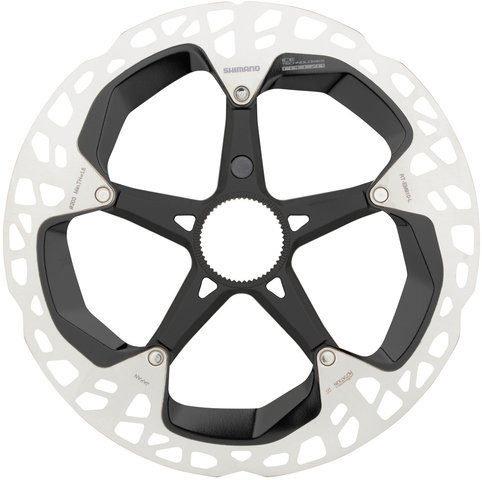 Shimano RT-EM910 Center Lock Brake Rotor for STEPS w/ External Teeth - silver-black/203 mm