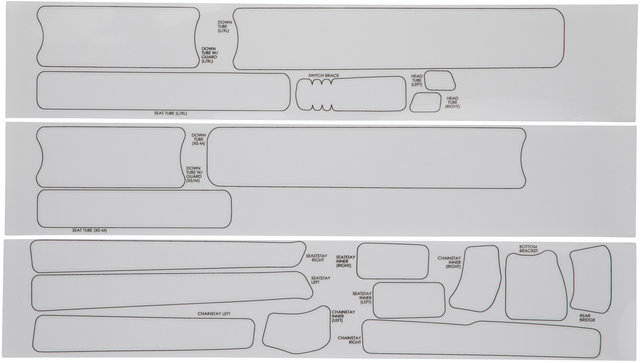 Yeti Cycles Rahmenschutzfolien-Set Gen2 für SB130 / SB140 / SB150 / SB165 - gloss/universal