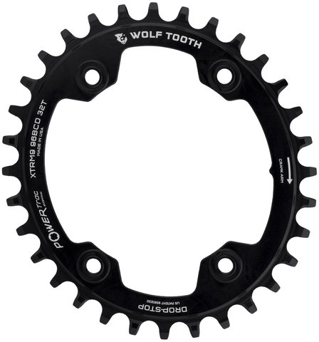 Wolf Tooth Components Elliptical 96 BCD Chainring for Shimano XTR M9000 / M9020 - black/32 tooth