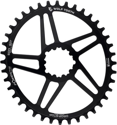 Wolf Tooth Components Elliptical Direct Mount Chainring for SRAM Cyclocross / Road - black/40 tooth