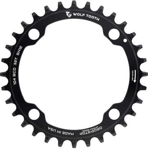 Plato 104 BCD para cadena Shimano HG+ 12 velocidades - black/32 dientes
