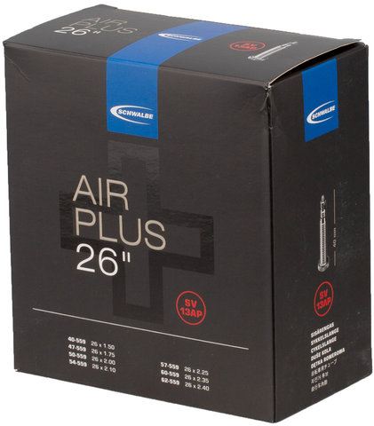 Schlauch 13 Air Plus für 26" - schwarz/26 x 1,5-2,4 SV 40 mm