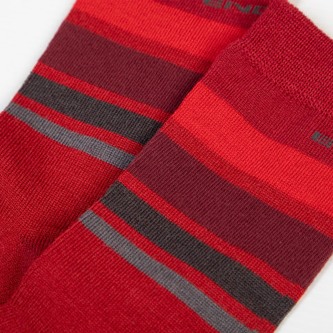 Endura Chaussettes à rayures BaaBaa Merino - red | 37 - 42