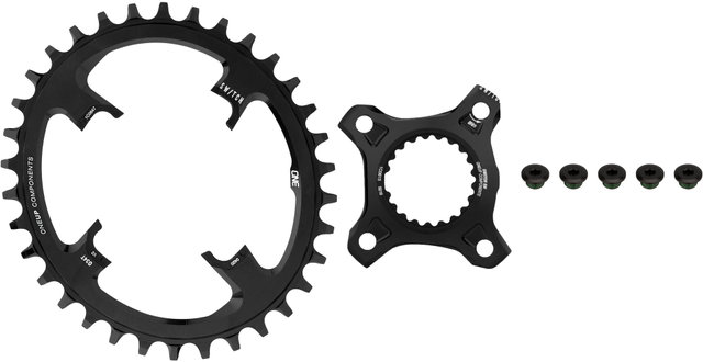 OneUp Components Switch Oval Chainring Carrier System for Shimano - black/34 tooth