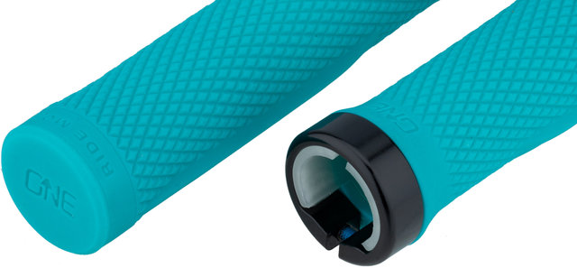 OneUp Components Puños de manillar Lock-On - turquoise/136 mm