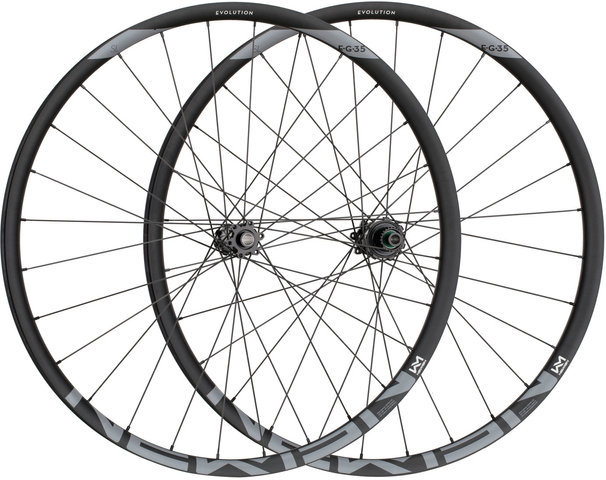 NEWMEN Juego de ruedas Evolution SL E.G.35 FADE Boost Disc 6 agujeros 27,5" - black-black/Juego 27,5" (RD 15x110 Boost + RT 12x148 Boost) Shimano Micro Spline