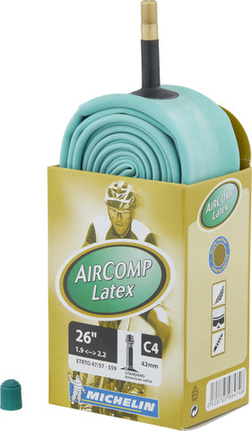 Michelin C4 Aircomp Latex MTB inner tube for 26" tyres - universal/47-559 to 57-559/Schrader Valve (AV)/47/57-559 Schrader 42 mm/42 mm