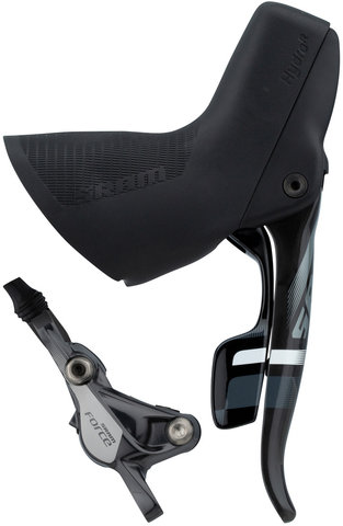 SRAM Freno de disco hidr. Force 22 c. maneta de cambios/frenos DoubleTap® - ice grey anodized/rueda trasera derecha