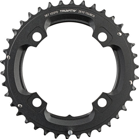 Truvativ Plato X0 / X9 / X7 / X5 MTB 4 brazos, círculo de agujeros de 104 mm - negro/38 dientes pin largo