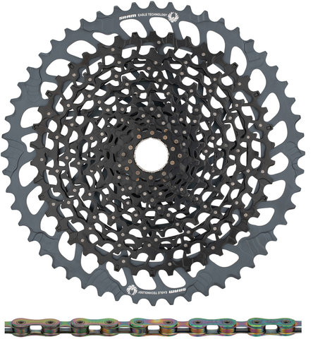 SRAM GX Eagle XG-1275 Cassette + Eagle Chain 12-speed Wear Kit - black - XX1 rainbow/10-52