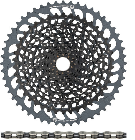 SRAM Set desgaste cassette GX Eagle XG-1275 + cadena Eagle 12 velocidades - black - GX silver-black/10-52