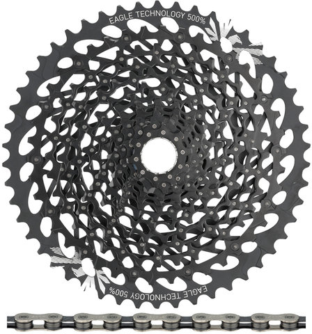 SRAM Kit d'Usure Cassette GX Eagle XG-1275 + Chaîne Eagle 12vit. - black - GX silver-black/10-50