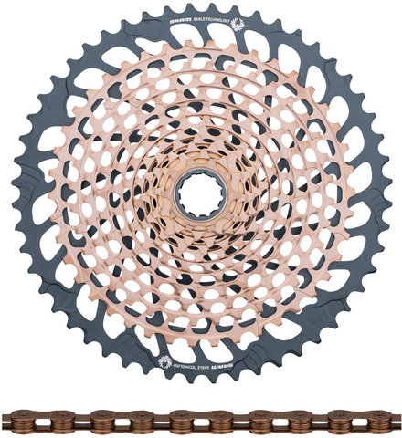 SRAM Set desgaste cassette XX1 Eagle XG-1299 + cadena PC XX1 Eagle 12 vel. - copper - XX1 copper/10-52