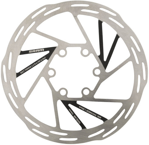 SRAM Paceline Rounded 6-bolt Brake Rotor - black-silver/140 mm