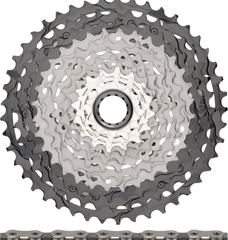 Shimano XTR M9100 XC 2x12 28-38 Groupset - grey/side-swing, mid clamp/175.0 mm/I-Spec EV/10-45