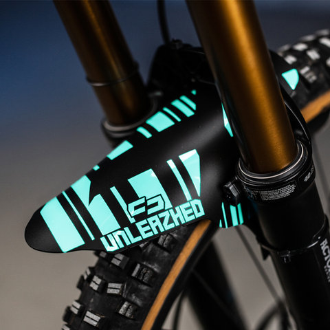 Unleazhed Mudguard M01 Logo Skin Schutzblech - turquoise