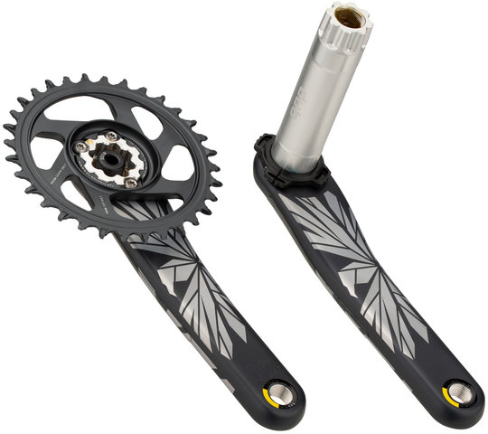 SRAM X01 Eagle DUB DM 12-fach Carbon Kurbelgarnitur - lunar-polar/175,0 mm 32 Zähne