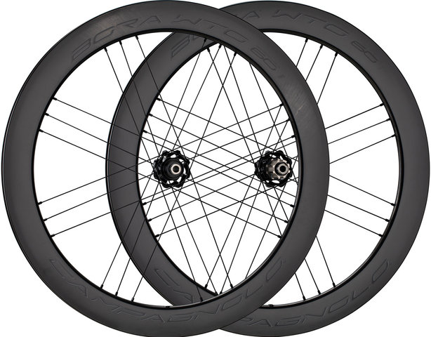 Bora WTO 60 Carbon Disc Center Lock 28" Wheelset - black-dark label/28" set (front 12x100 + rear 12x142) Campy