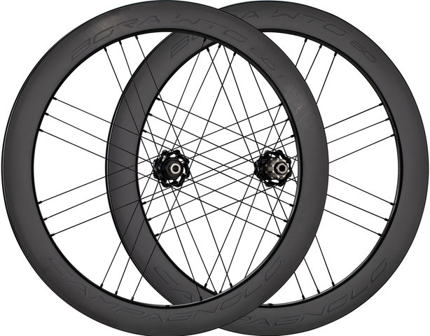 Campagnolo Bora WTO 60 Carbon Disc Center Lock 28" Wheelset - black-dark label/28" set (front 12x100 + rear 12x142) Campy