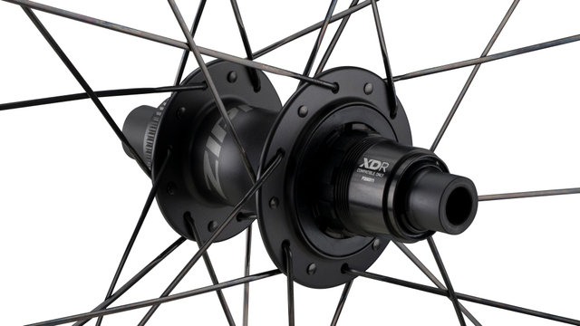 Zipp Juego de ruedas 303 Firecrest® Carbon Tubeless Disc Center Lock - black/Juego 28" (RD 12x100 + RT 12x142) SRAM XDR