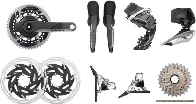 SRAM Grupo potenciómetro Red eTap AXS HRD FM 2x12 33-46 c. fr. disco 6 agu. - black/172,5 mm 33-46, 10-26