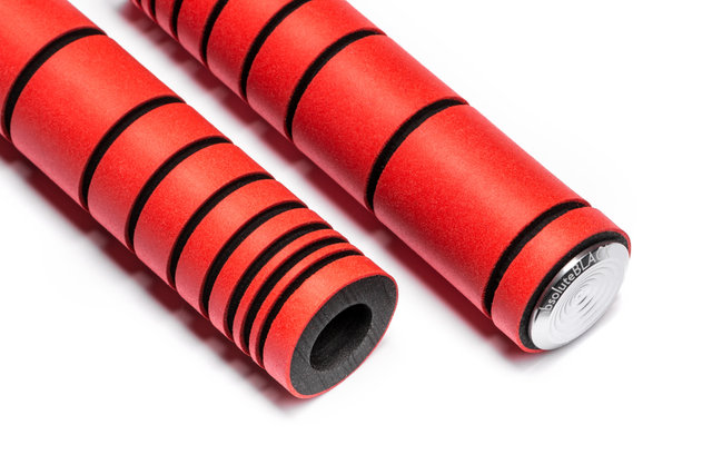 absoluteBLACK Puños de manillar Premium Silicone Dual Density Enduro - fluo red | 130 mm