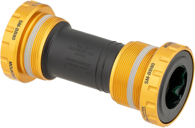 Shimano Saint SM-BB80 Hollowtech II Bottom Bracket - black-gold/BSA 68/73