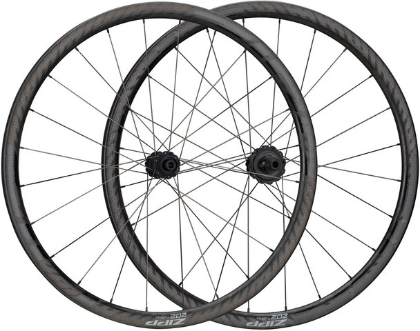 Zipp 202 NSW Carbon Tubeless Center Lock Disc Wheelset - matte black-gloss black/28" set (front 12x100 + rear 12x142) SRAM XDR