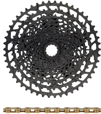 SRAM Set desgaste cassette NX Eagle PG-1230 + cadena Eagle 12 velocidades - black - XX1 gold/11-50