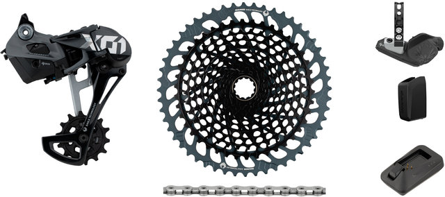 SRAM X01 Eagle AXS 1x12-Speed Upgrade Kit w/ Cassette - black - X01 silver/10-52