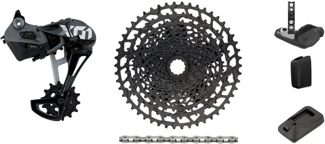 SRAM Kit de Mise à Niveau X01 Eagle AXS 1x12vit. avec Cassette pour Shimano - black - X01 silver/11-50