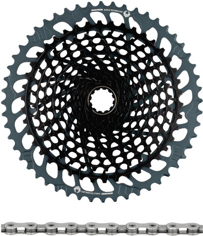 SRAM Set desgaste cassette X01 Eagle XG-1295 + cadena Eagle 12 velocidades - black - X01 silver/10-52