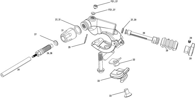 RockShox Repuestos Reverb Remote (A1 / 2011-2013) - 24a/negro