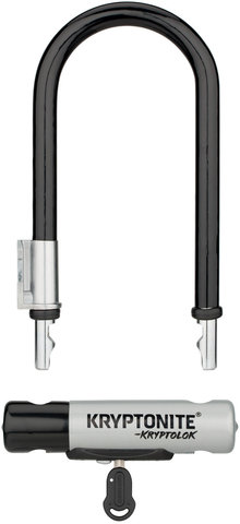 Kryptonite KryptoLok® Mini-7 Bügelschloss mit KryptoFlex® Kabel - schwarz-grau/8,2 x 17,8 cm