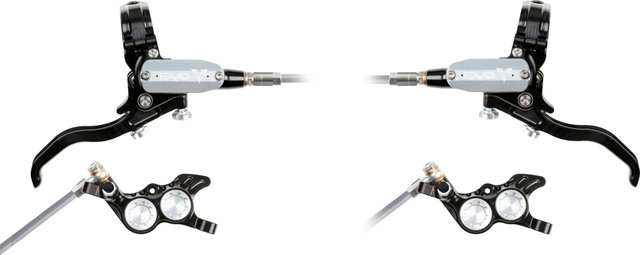 Hope Juego de Frenos de Disco EVO GR4 con latiguillo de acero trenzado - black-silver | Set | left/right (side-specific)