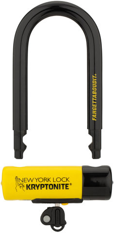 Kryptonite New York Fahgettaboudit® Mini U-lock - black-yellow/8.3x15.3 cm