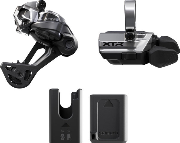 Shimano XTR DI2 M9250, RD-M9250-SGS, SW-M9250-R Schaltungs-Upgrade Set - schwarz-silber/ohne