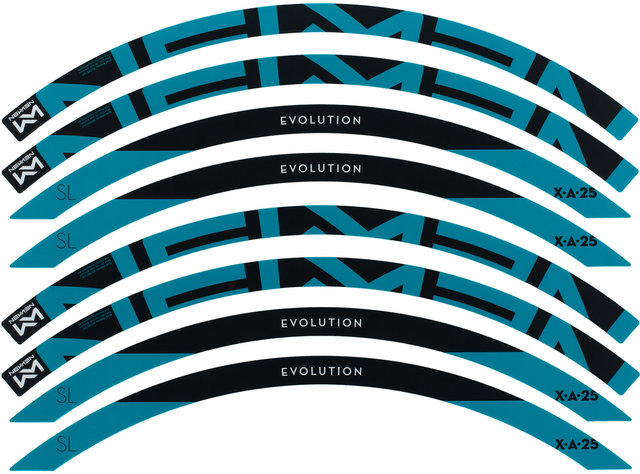 NEWMEN Kit d'Autocollants pour Jantes X.A.25 - turquoise/27,5"
