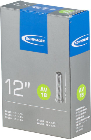 Schwalbe Inner Tube 1B Light for 12" - black/12 x 1.1-1.5 AV 40 mm