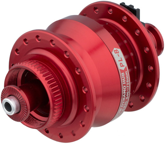 Dinamo de buje PL-8 Disc Center Lock - rojo/32 agujeros