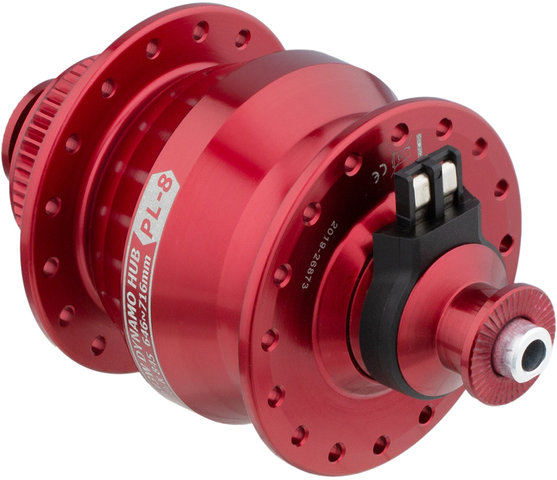 Dinamo de buje PL-8 Disc Center Lock - rojo/32 agujeros