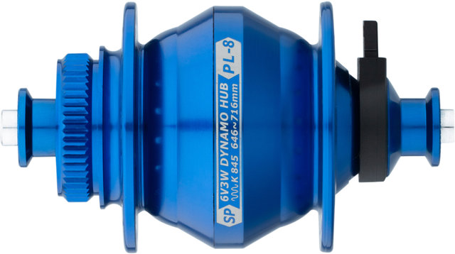 Dinamo de buje PL-8 Disc Center Lock - azul/32 agujeros