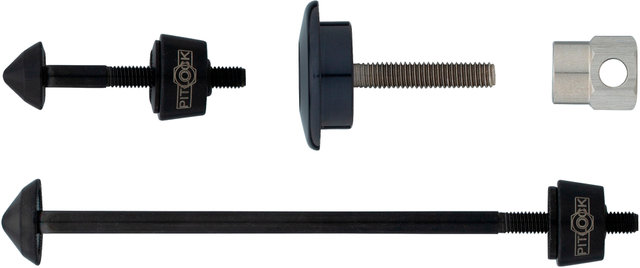 Pitlock Set de bloqueadores 01/GA rueda delantera + tija de sillín + Ahead - negro-negro/universal
