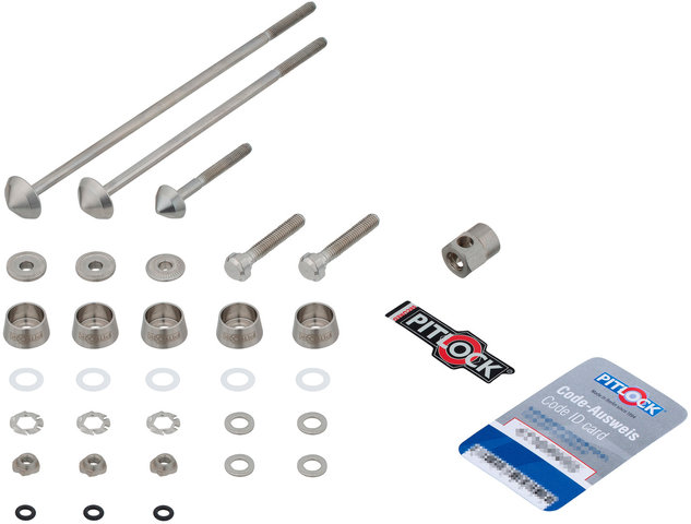 Pitlock Locking Skewer Set 02/BR for Front Wheel, Rear Wheel, Seatpost, Brake - silver/universal