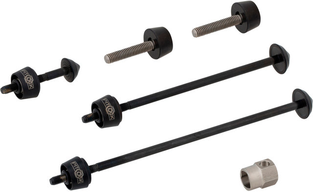 Pitlock Locking Skewer Set 02/BR for Front Wheel, Rear Wheel, Seatpost, Brake - black/universal