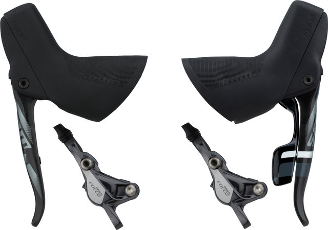 SRAM Set frenos disco hidr. Force 1 d+t c. man. cambios/frenos DoubleTap® - ice grey anodized | Set